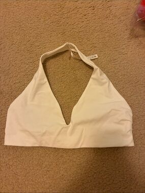 Free people movement White Halter V-Neck Women's Top bra